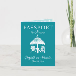 Reisepass für die Hochzeit in Cancun Mexiko Einladung
