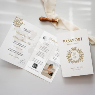 Reisepass-Hochzeitseinladungskarte für eine Destin Ankündigung
