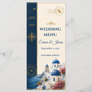 Reisepass Zielhochzeitsmenü Menükarte