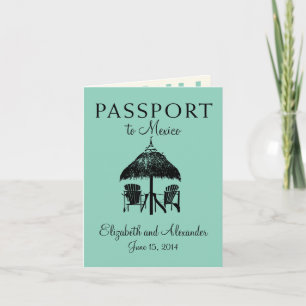 Reisepass zur Hochzeit in Cancun Mexiko Einladung
