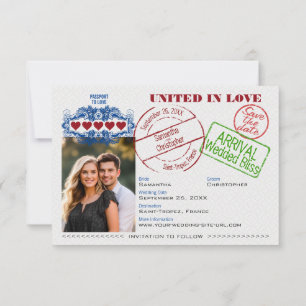 Reisepass zur Liebe Süße Hochzeitsdestination Schw Save The Date
