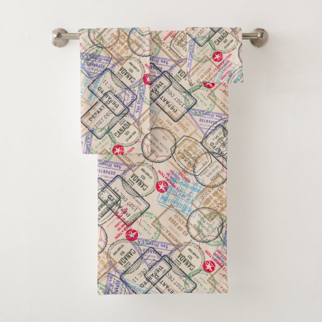 Reisepassreisen Briefmarke Badhandtuch Set (Insitu)