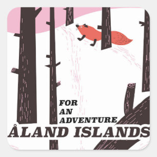 Reiseplakat Åland-Inseln, Finnland Quadratischer Aufkleber