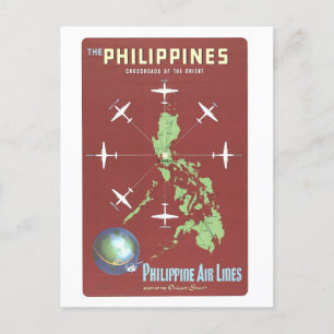Reiseplakat Altes Philippinen Postkarte