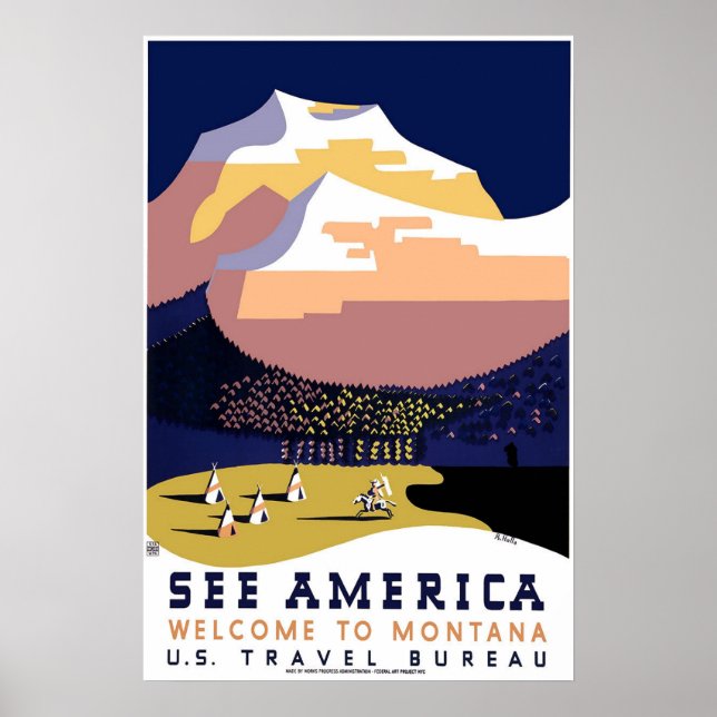 Reiseplakat - Amerika sehen Poster (Vorne)