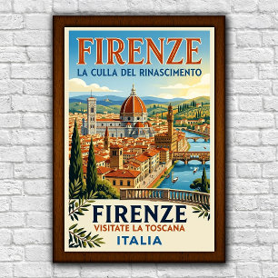 Reiseplakat aus dem Italien Florenz, 1960er Jahre Poster