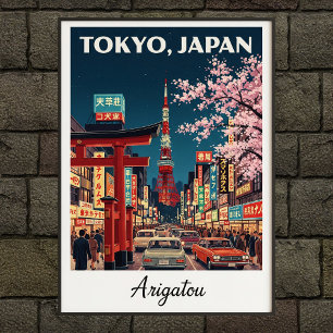 Reiseplakat aus dem Tokio der 1960er Jahre Poster