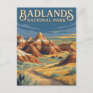 Reiseplakat Badlands National Park South Dakota Postkarte