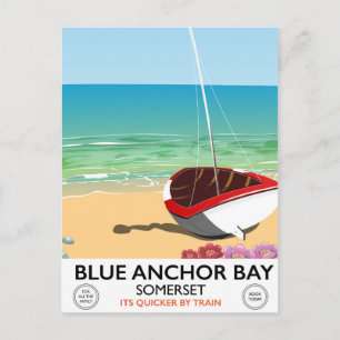 Reiseplakat Blue Anchor Bay Somerset, Postkarte