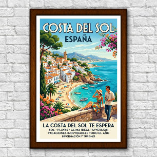 Reiseplakat Costa del Sol, Spanien, Vintage 1960er Poster