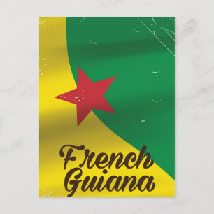Reiseplakat der Flagge Französisch-Guayana Postkarte