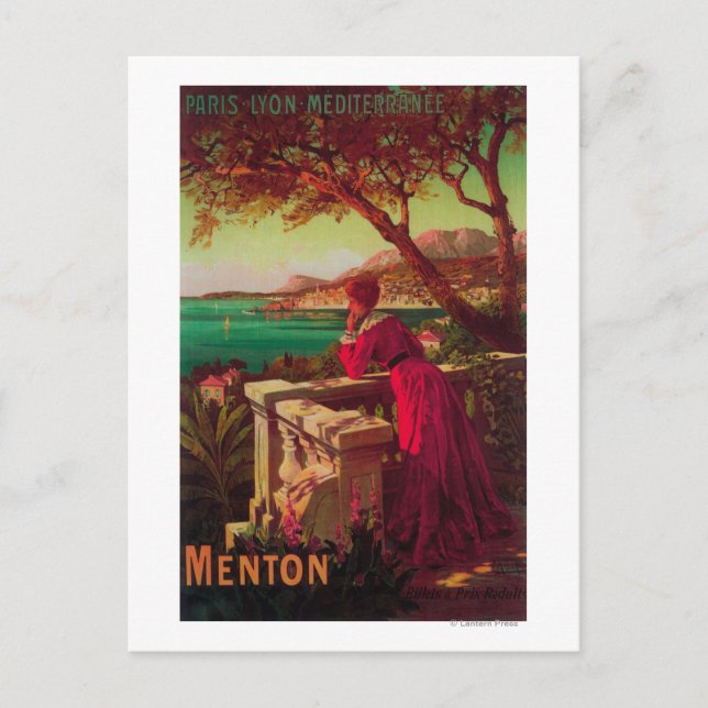 Reiseplakat der französischen Riviera Nr. 2 Postkarte (Vorderseite)