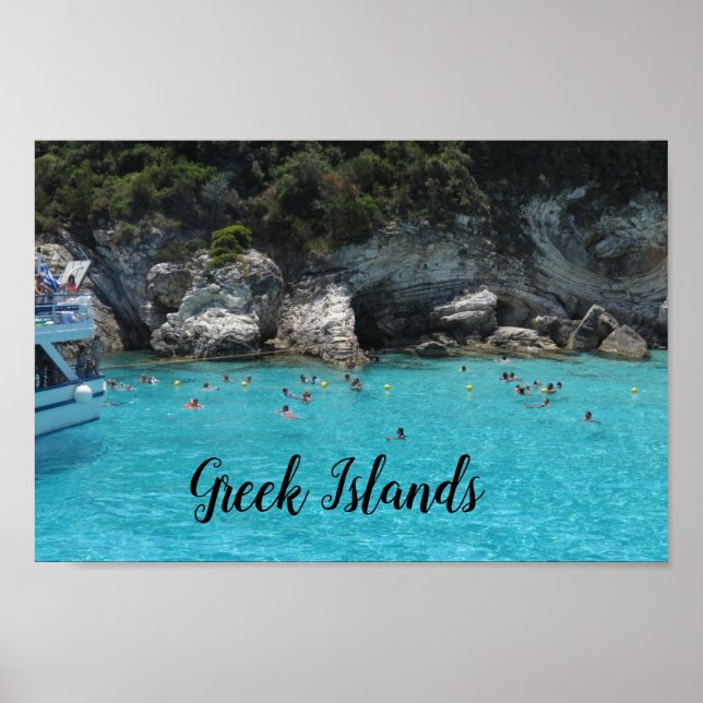 Reiseplakat der griechischen Inseln Poster (Vorne)