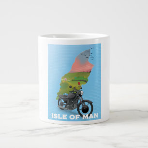 Reiseplakat der Insel Man Motorrad Jumbo-Tasse