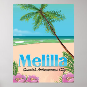 Reiseplakat der spanischen Autonomen Stadt Melilla Poster