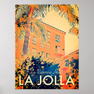 Reiseplakat des Hotels La Valencia im Vintage-Stil Poster