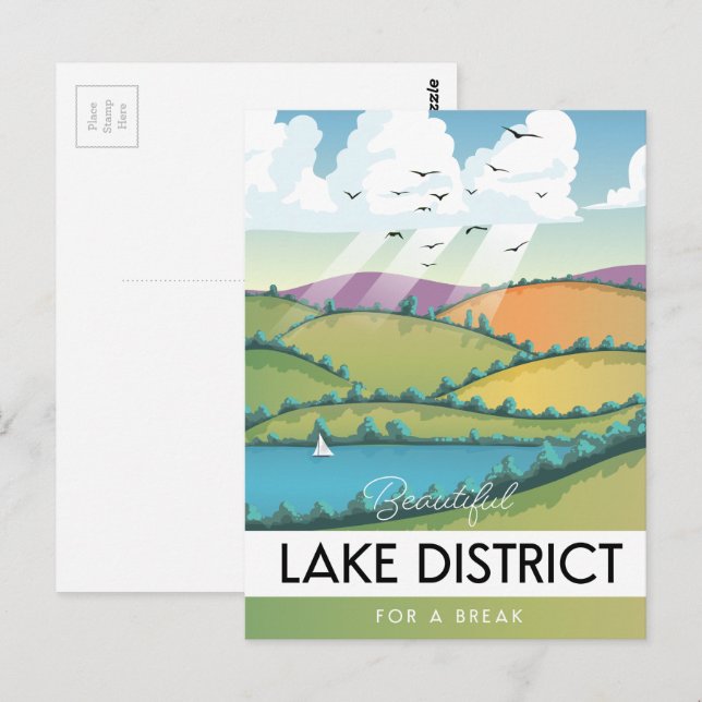 Reiseplakat des Lake District. Postkarte (Vorne/Hinten)