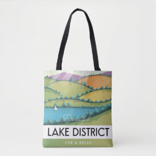 Reiseplakat des Lake District. Riesenkaffee-Tasse Tasche