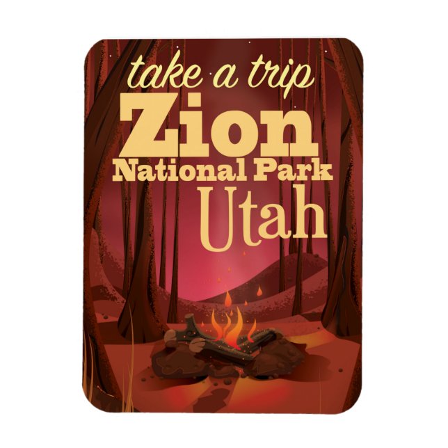 Reiseplakat des Zion National Park Magnet (Vertikal)