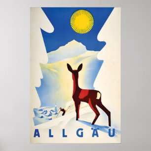 Reiseplakat Deutschland Allgäu Allgovia Bayern Poster