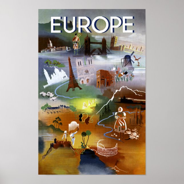 Reiseplakat Europa Poster (Vorne)