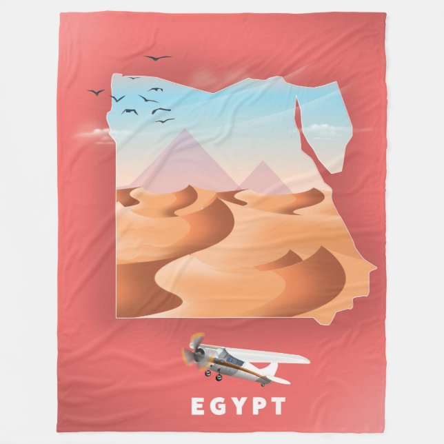 Reiseplakat für Ägypten Fleecedecke (Vorderseite)