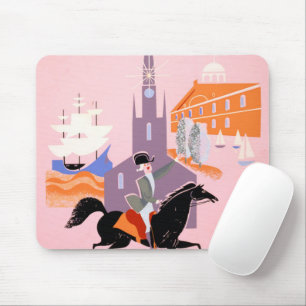 Reiseplakat für Allegheny Airlines nach Boston Mousepad