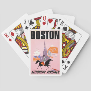Reiseplakat für Allegheny Airlines nach Boston Spielkarten