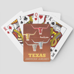Reiseplakat für American Airlines nach Texas Spielkarten