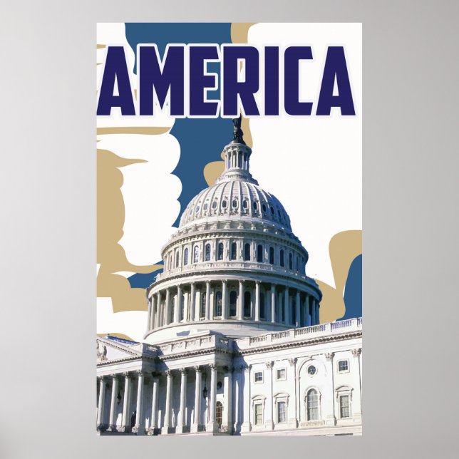 Reiseplakat für Amerika Poster (Vorne)