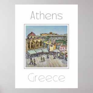 Reiseplakat für Athen - Griechenland Poster