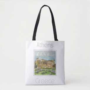Reiseplakat für Athen - Griechenland Tasche