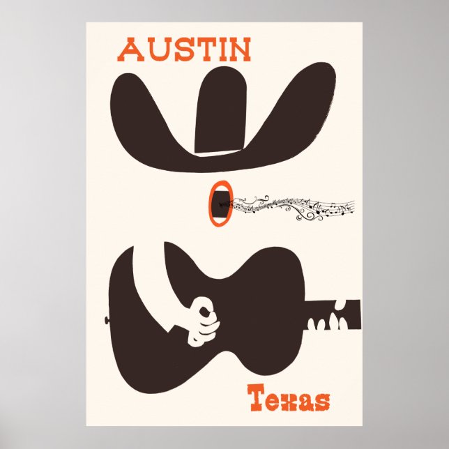 Reiseplakat für Austin, Texas. Poster (Vorne)
