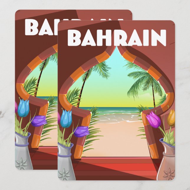 Reiseplakat für Bahrain Palace (Vorne/Hinten)