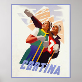 Reiseplakat für Cortina d'Ampezzo, Italien.   Poster