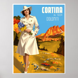 Reiseplakat für Cortina d'Ampezzo, Italien.   Poster