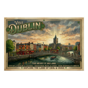 Reiseplakat für das alte Dublin Poster