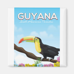 Reiseplakat für das südamerikanische Paradies Guya Magnet