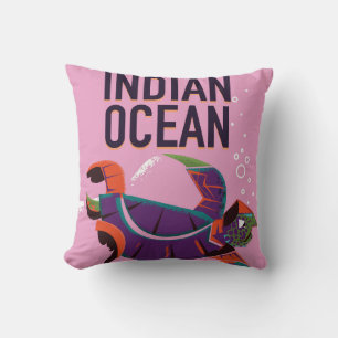 Reiseplakat für den Indischen Ozean Kissen