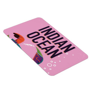 Reiseplakat für den Indischen Ozean Magnet