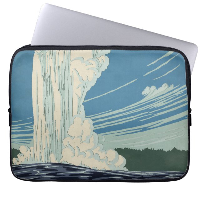 Reiseplakat für den Yellowstone Nationalpark Laptopschutzhülle (Vorderseite)