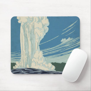 Reiseplakat für den Yellowstone Nationalpark Mousepad