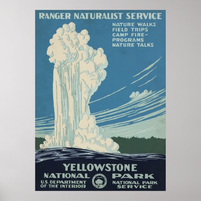 Reiseplakat für den Yellowstone Nationalpark Poster (Vorne)