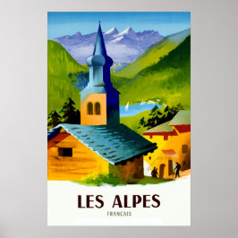Reiseplakat für die Alpen Poster