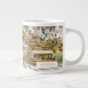 Reiseplakat für die Bucht von San Francisco mit Fä Jumbo-Tasse