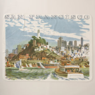 Reiseplakat für die Bucht von San Francisco mit Fä Sherpadecke