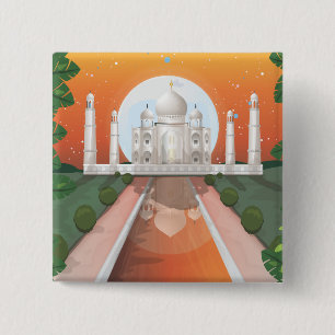 Reiseplakat für die indische Welt Button