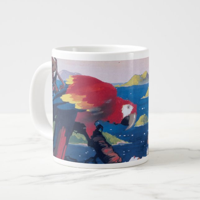 Reiseplakat für die Überfahrt über die Karibik Jumbo-Tasse (Vorderseite Links)