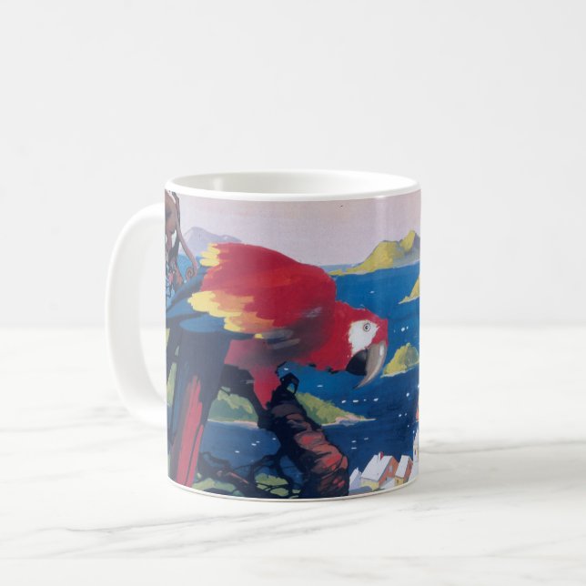 Reiseplakat für die Überfahrt über die Karibik Kaffeetasse (Vorderseite Links)