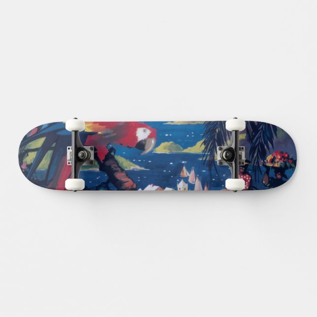 Reiseplakat für die Überfahrt über die Karibik Skateboard (Horizontal)